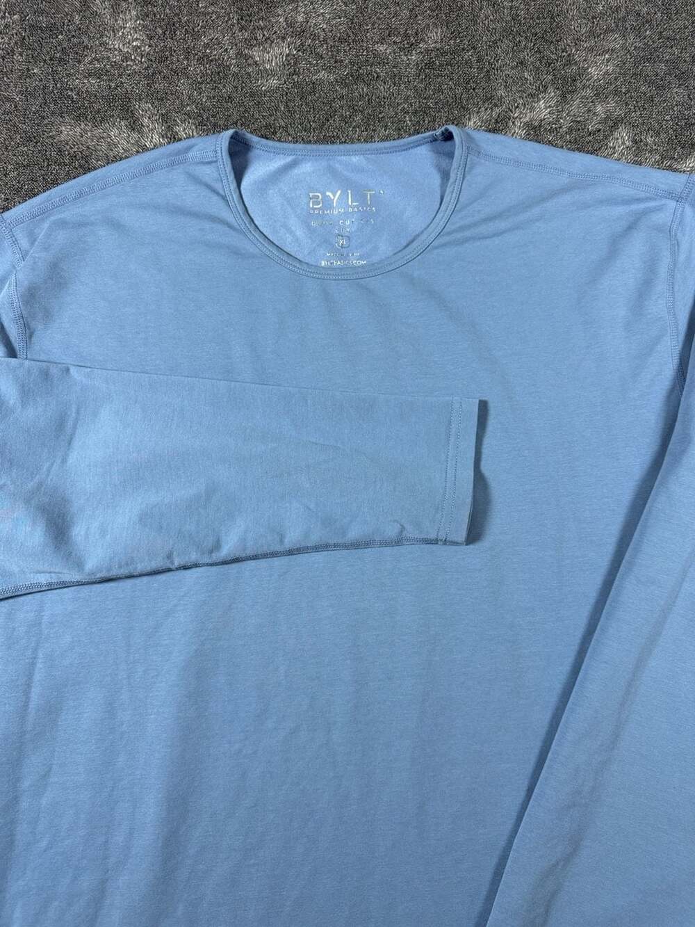 Bylt Premium Basics Drop Cut Lux Long Sleeve Shirt Size XL Blue